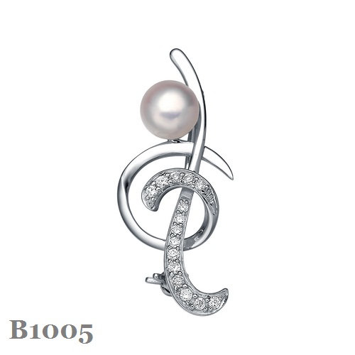 Silver Pearl Brooch B1005 