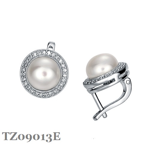 Silver Pearl Earring TZ09013EB