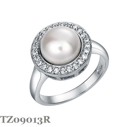 Silver Pearl Ring TZ09013R