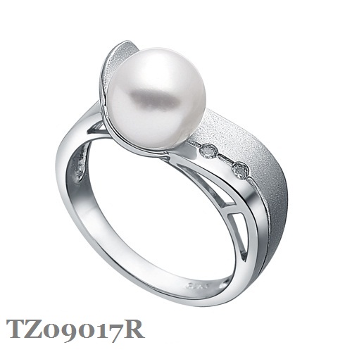 Silver Pearl Ring TZ09017R