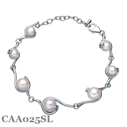 Silver Pearl Bracelet CAA025TL