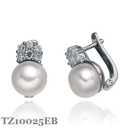 Silver Pearl Earring TZ10025EB