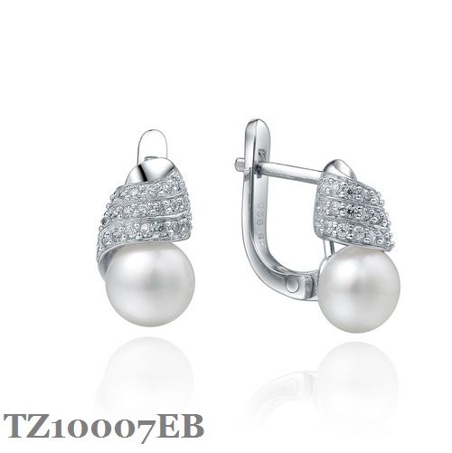 Silver Pearl Earring TZ10007EB