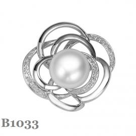 Silver Pearl Brooch B1033