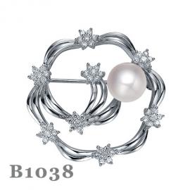 Silver Pearl Brooch B1038