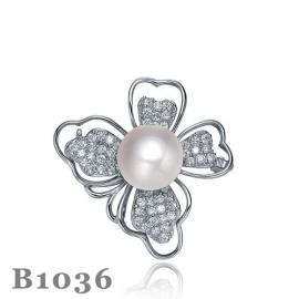 Silver Pearl Brooch & Pendant B1036