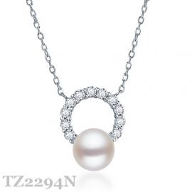 Silver Pearl Pendant w/chain TZ2294N